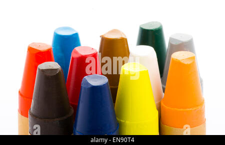 Colour pencils on white background Stock Photo
