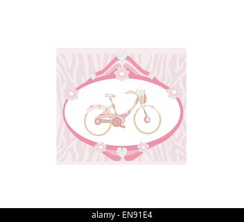 Bicycle with flowers in the basket Stock Vector