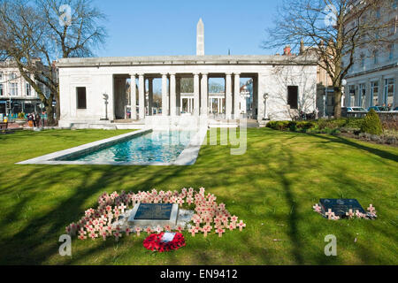 War Memorial and garden in Lord Street, Southport, Merseyside Stock Photo