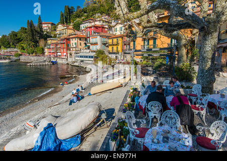 Outdoor cafe in Varenna, Lombardy, Italy Stock Photo