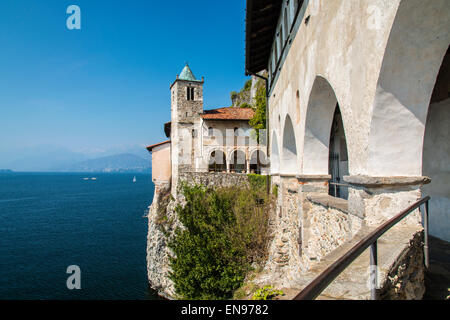 Hermitage of Santa Caterina del Sasso, Lake Maggiore, Lombardy, Italy Stock Photo