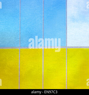 geometric square tile colored forms Stock Photo