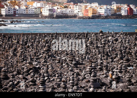 stone sculptures in Puerto de la Cruz, Tenerife, Canary Islands, Spain, Europe Stock Photo