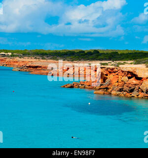 view of Cala Saona coast in Formentera, Balearic Islands, Spain Stock Photo