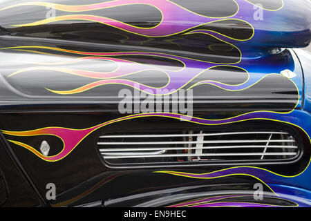 Front grill on a American Customized Hot Rod Stock Photo