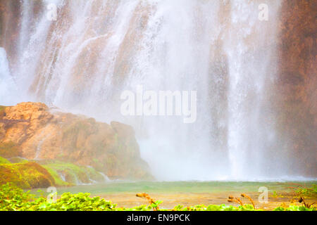 painterly effect of spray from waterfalls of the National Park Plitvice Lakes, a UNESCO World Heritage Site, at Croatia Stock Photo