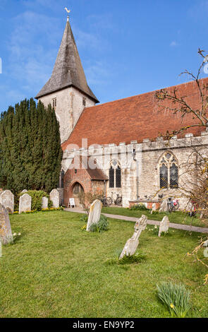 The 14th Century Holy Trinity Church, at Bosham, West Sussex, England Stock Photo