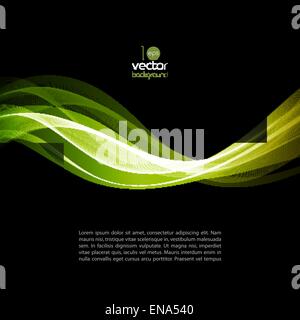 Shiny color smoke waves over dark vector backgrounds Stock Vector