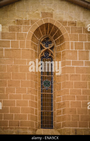 old gothic window, tipical architecture of the Spanish city of Valencia Stock Photo