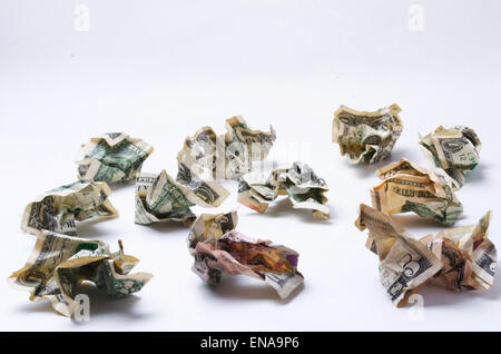 Money Wasted Crumpled Up Stock Photo - Alamy