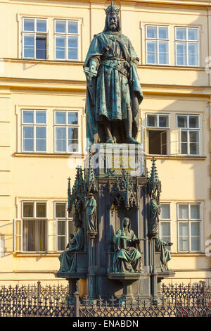 Statue of Charles IV in Prague, Czech Republic. Stock Photo