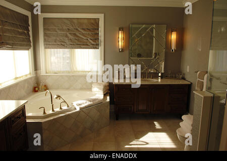 A species beautiful bath room in a model home in Ottawa, Canada. Stock Photo