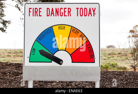 bush fire danger sign Stock Photo