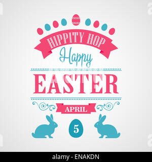 Happy Easter Typographical Background. Retro design Stock Photo