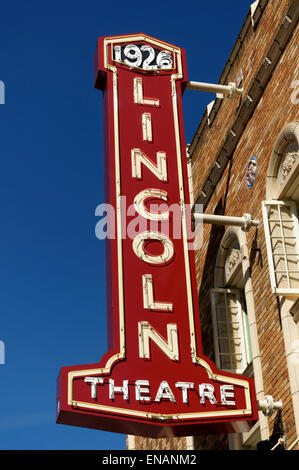 Lincoln Theatre marquee in Mount Vernon, Washington state, USA Stock Photo