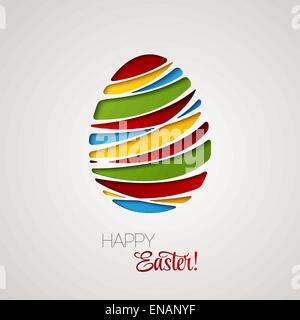 Happy Easter decorated card paper egg. Vector design Stock Vector