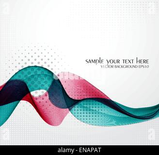 Abstract transparent wave background with halftone. EPS 10 Stock Vector