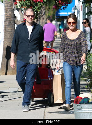 Jon Cryer with his family at the Studio City Farmers Market Featuring