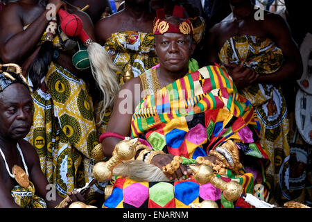 Otumfuo Nana Osei Tutu II the 16th King Asantehene traditional ruler of the Kingdom of Ashanti or Asante which was an Akan empire and kingdom from 1701 to 1957, in what is now modern-day Ghana West Africa. Today, the Ashanti Kingdom survives as a constitutionally protected, sub-national traditional state in union with the Republic of Ghana Stock Photo