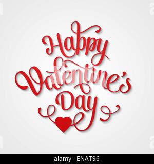 Vector Happy Valentines Day Vintage Card With Lettering Stock Vector