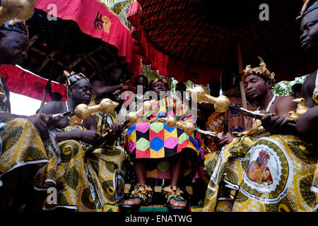 Otumfuo Nana Osei Tutu II the 16th King Asantehene traditional ruler of the Kingdom of Ashanti or Asante which was an Akan empire and kingdom from 1701 to 1957, in what is now modern-day Ghana West Africa. Today, the Ashanti Kingdom survives as a constitutionally protected, sub-national traditional state in union with the Republic of Ghana Stock Photo