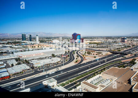 Las Vegas Cityscape as seen from the top of the Stratosphere Tower Stock Photo