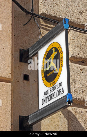 Interflora sign outside florist shop, Tarragona Stock Photo