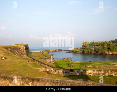 Coastal scenery and historic walls of the fort, Galle, Sri Lanka, Asia Stock Photo