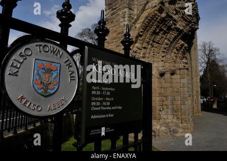 Kelso Abbey; Scottish Borders; 12th century; David I of Scotland; tourist attraction; Tironensians. Stock Photo