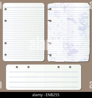 Vector illustration various pages from notepad Stock Vector