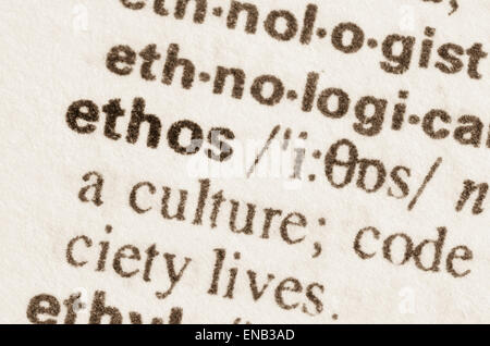Definition of word ethos in dictionary Stock Photo