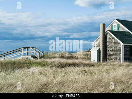Waterfront beach cottage, Truro, Cape Cod, MA, Massachusetts, USA Stock Photo