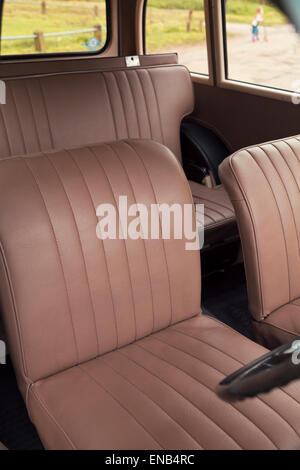 Ford 100E Escort Estate, interior in beige original. Stock Photo