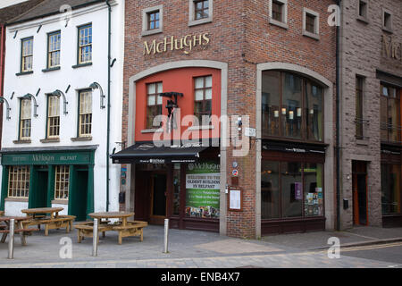 Ireland, North, Belfast, Exterior of McHughs bar in Queens Square. Stock Photo