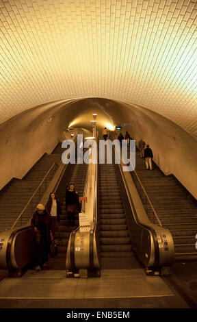 Baixa-Chiado Metro Underground Station in Lisbon - Portugal Stock Photo