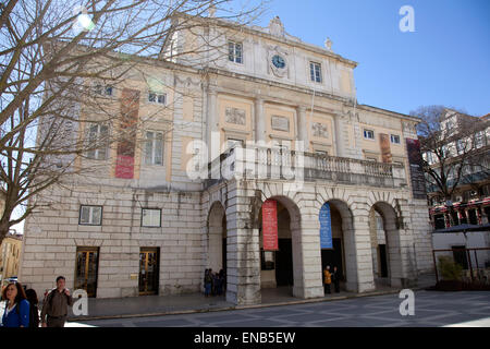 Lisbon Teatro Nacional on Largo de São Carlos in LIsbon - Portugal Stock Photo