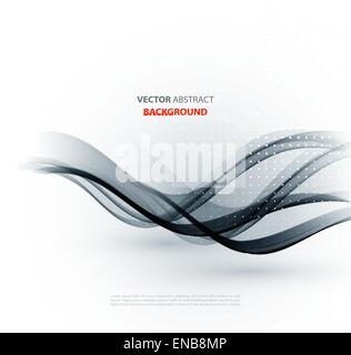 Vector Abstract gray curved lines background. Brochure design Stock Vector