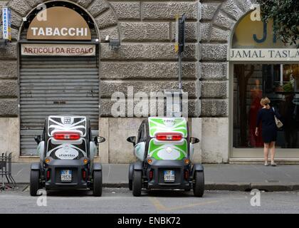 Two Renault Twizy cars parked side by side in Rome, Italy Stock Photo