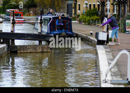 stoke bruerne lock gates Stock Photo