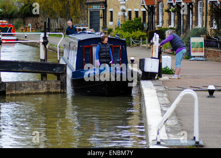 stoke bruerne lock gates Stock Photo