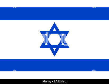 National flag of the State of Israel. Stock Photo