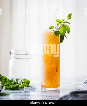 Brown sugar mint juleps cocktail Stock Photo