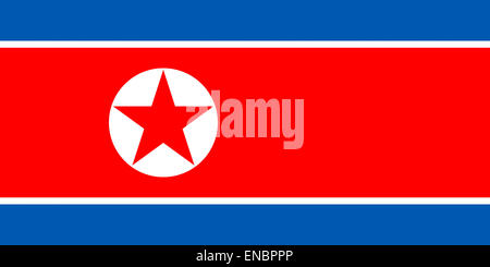 National flag of the Democratic People's Republic of Korea - North Korea. Stock Photo