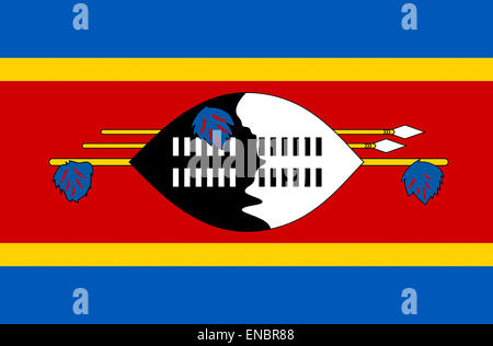 Flag of the Kingdom of Swaziland. Stock Photo