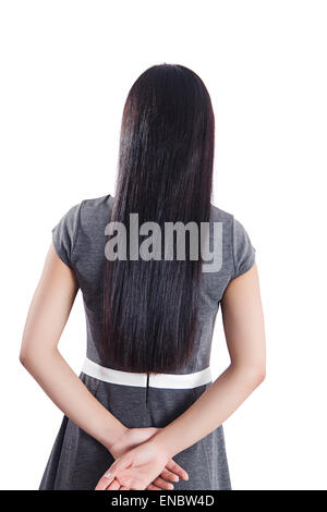 1 indian Business woman Back View Standing pose Stock Photo