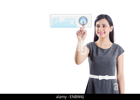 1 indian Business woman Working Software Technology Stock Photo