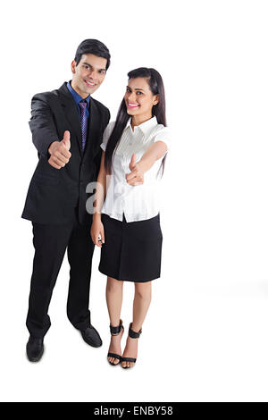 2 indian Business Colleague Thumbs Up Showing Stock Photo