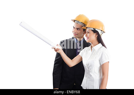 2 indian Engineer Colleague Project Planning Stock Photo