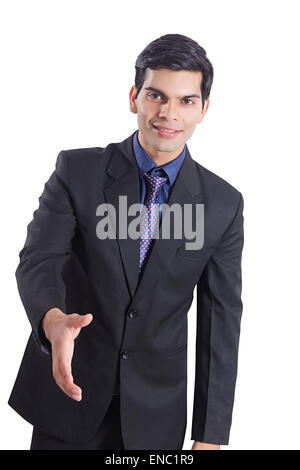 1 indian Business Man Shaking Hand Stock Photo