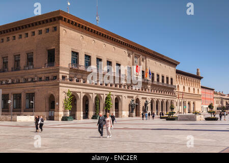 Town Hall, Plaza del Pilar, Zaragoza, Aragon, Spain. Stock Photo